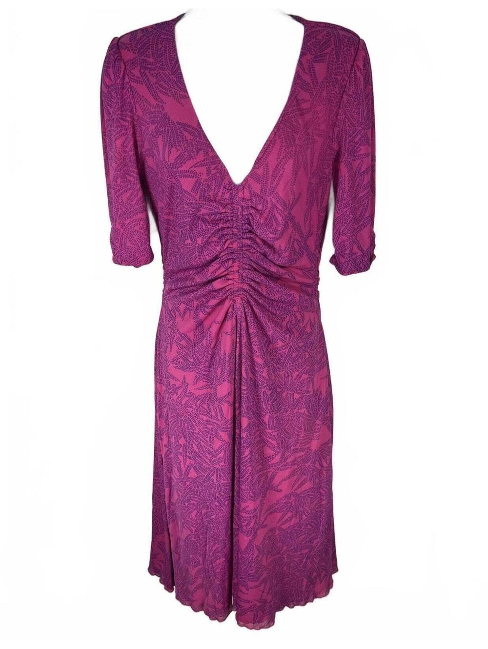 Diane Von Furstenberg Midi Dress, Travel 70s Retro Quiet Luxury Size Med